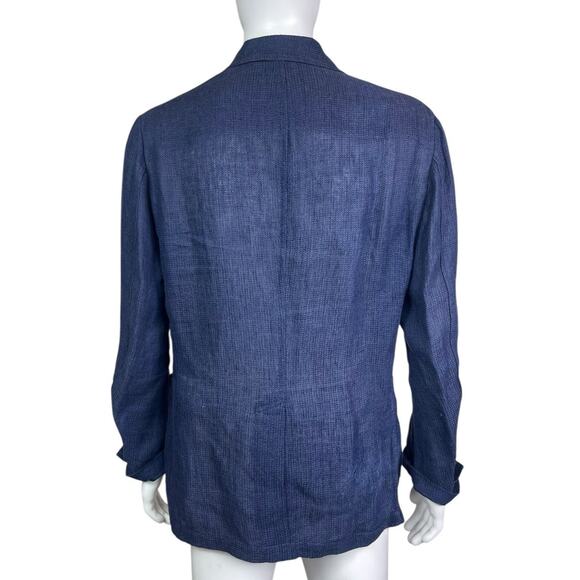 Polo Ralph Lauren Men's 40R Navy Modern Fit Waffle Linen Sports Coat Jacket EUC - Picture 2 of 6